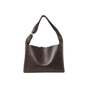 Chloe Smooth Shiny Calfskin Handbag, Shoulder Bag Women's Dark Brown