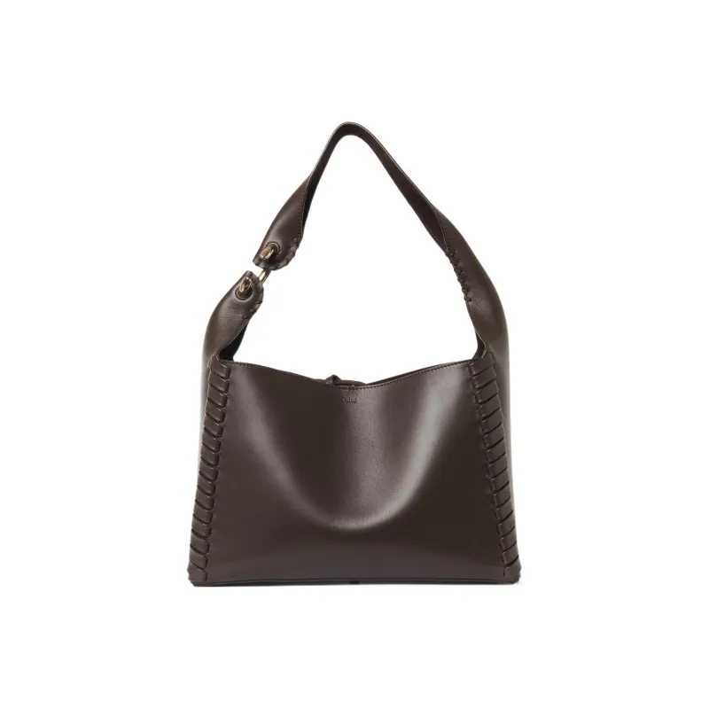 Chloe Smooth Shiny Calfskin Handbag, Shoulder Bag Women's Dark Brown-0