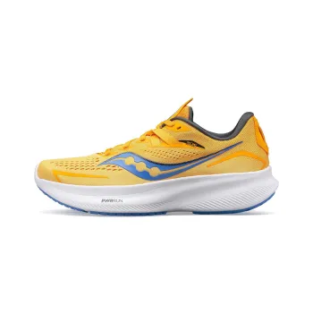Saucony Ride 15 Anti-Slip Wear-Resistant Breathable Lightweight Low-Top Shoes Women's Yellow Blue