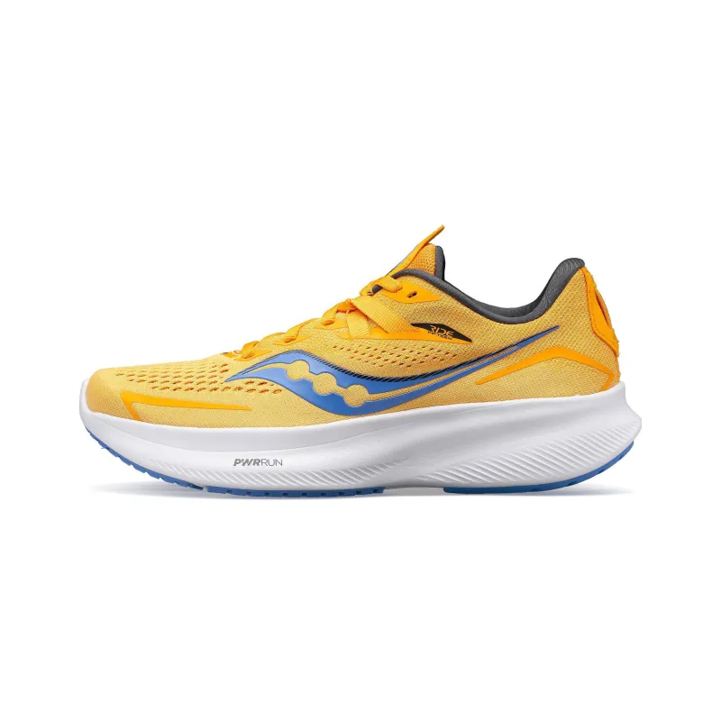 Saucony Ride 15 Anti-Slip Wear-Resistant Breathable Lightweight Low-Top Shoes Women's Yellow Blue-0