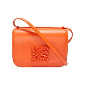 LOEWE Goya Cow Leather Small Square Bag Shoulder Bag Crossbody Bag Small Size Women's Orange