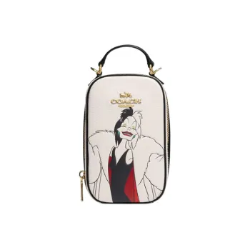 COACH Disney Collaboration Eva Cow Leather Handbag Shoulder Bag Crossbody Bag Small Size Women's White