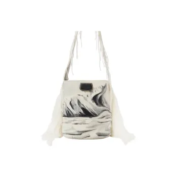 Chloe Wool Knitted Fabric With Nappa Lambskin Bucket Bag, Handbag, Shoulder Bag Women's