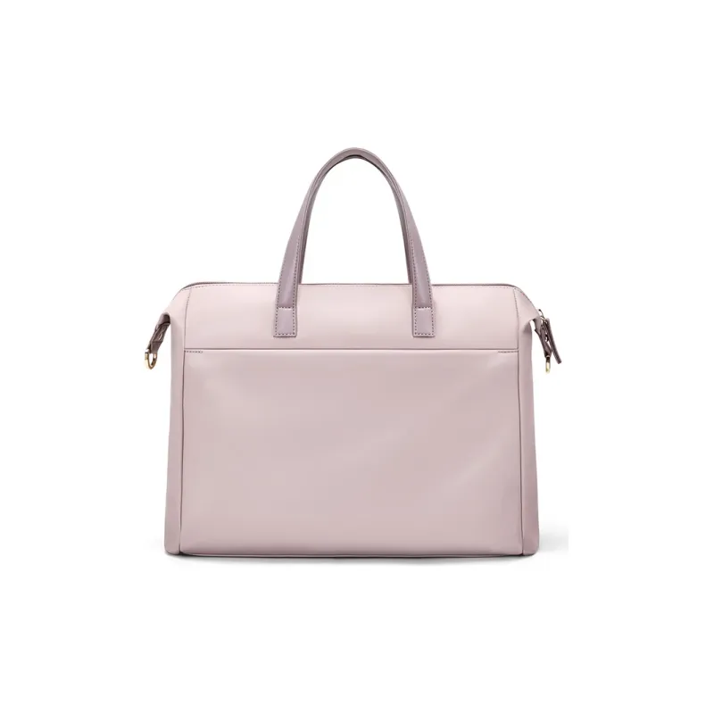 GOLF Oxford Fabric/Synthetic Leather Laptop Bag Large Size Unisex Pink Leather/Elegant Black-2