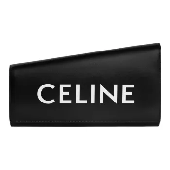 CELINE Cow Leather Clutch Women's Black