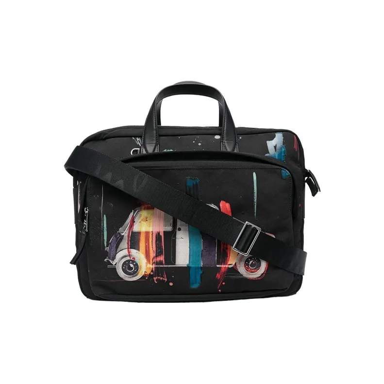 Paul Smith Polyester Briefcase Shoulder Bag Crossbody Bag Handbag Mini Men's Black-0