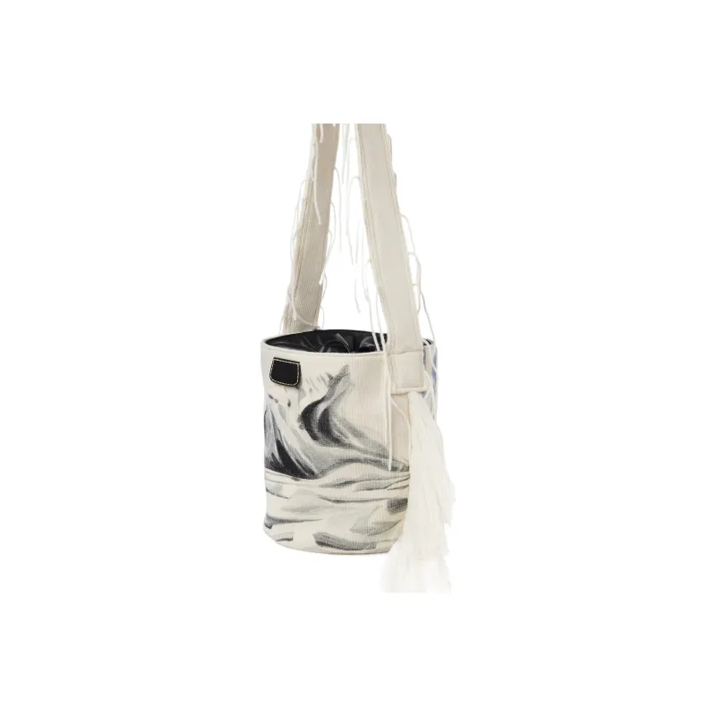 Chloe Wool Knitted Fabric With Nappa Lambskin Bucket Bag, Handbag, Shoulder Bag Women's-2