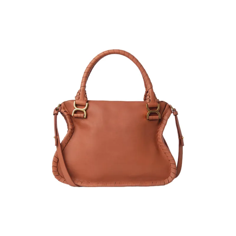 Chloe Marcie Washable Calfskin Shoulder Bag Crossbody Bag Handbag Medium Size Women's Orange-1