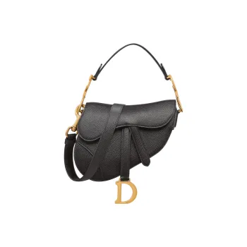 DIOR Grained Calfskin Saddle Bag, Shoulder Bag, Crossbody Bag, Handbag Mini Women's Black