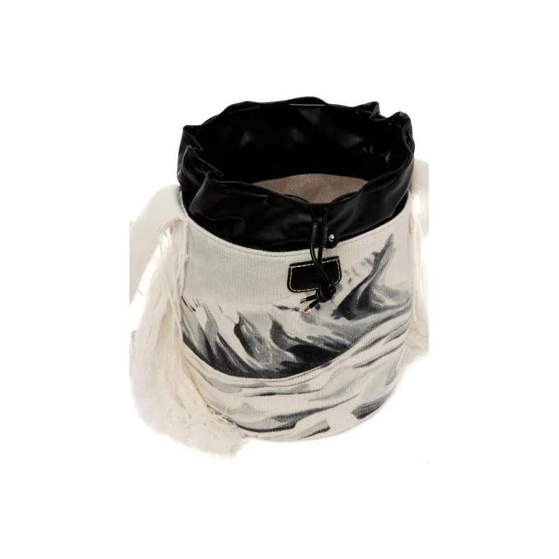Chloe Wool Knitted Fabric With Nappa Lambskin Bucket Bag, Handbag, Shoulder Bag Women's-3