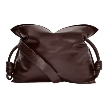 LOEWE Flamenco Bright Nappa Sheepskin One Shoulder Crossbody Clutch Regular Women's Dark Chocolate
