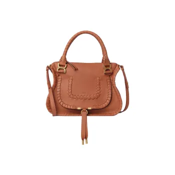 Chloe Marcie Washable Calfskin Shoulder Bag Crossbody Bag Handbag Medium Size Women's Orange