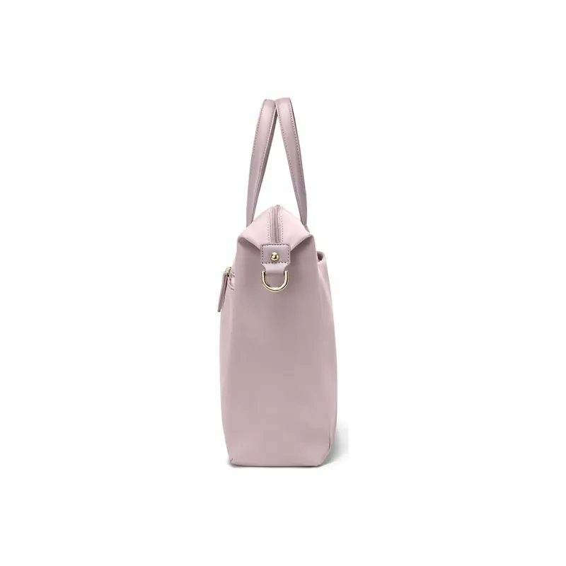 GOLF Oxford Fabric/Synthetic Leather Laptop Bag Large Size Unisex Pink Leather/Elegant Black-3