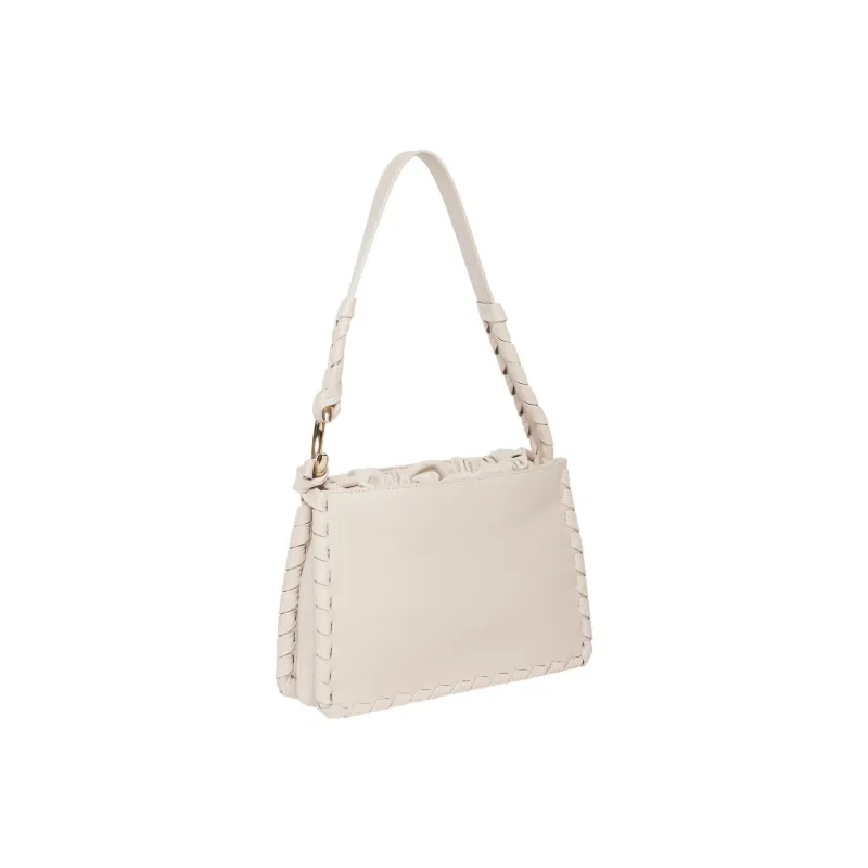 Chloe Mate Smooth Calfskin With Nappa Lambskin Handbag, Shoulder Bag Women's White-1
