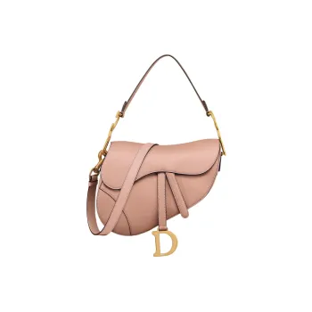 DIOR Grained Calfskin Saddle Bag Shoulder Bag Crossbody Bag Handbag Women's Crimson