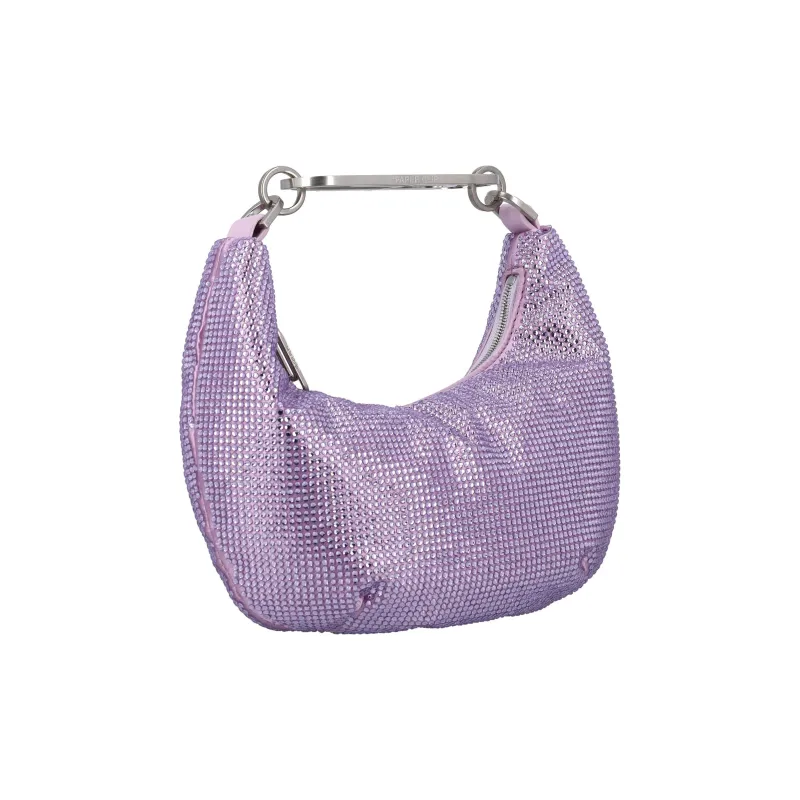 OFF WHITE Paperclip Embellished Shoulder Bag Lilac Purple-3