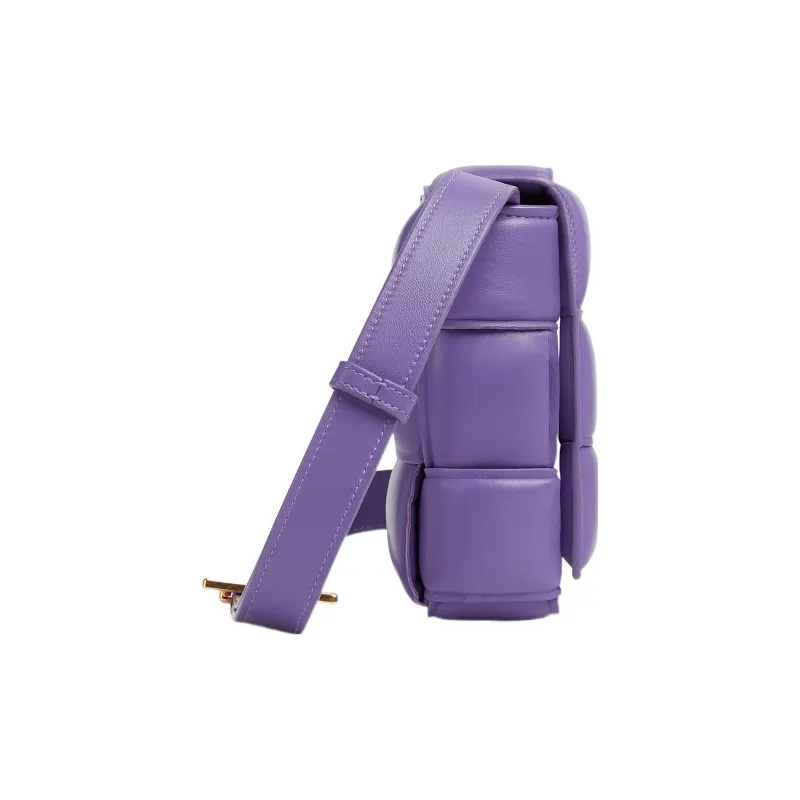 Bottega Veneta Padded Intreccio Cassette Crossbody Bag Purple-1