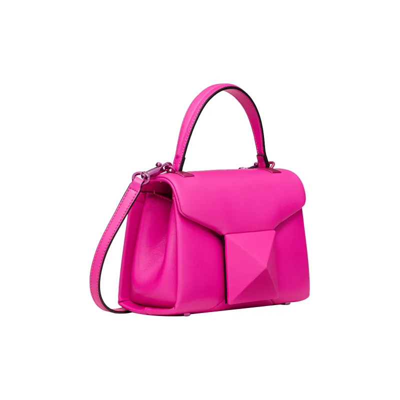 Valentino One Stud Sheepskin Shoulder Bag, Crossbody Bag, Handbag Mini Women's Pink-2
