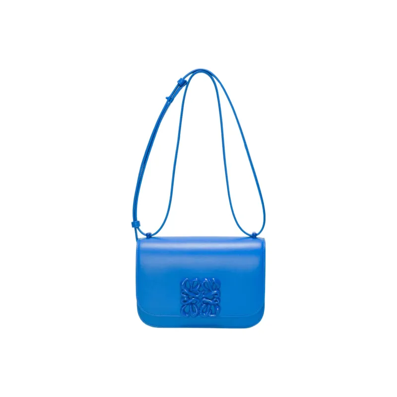 LOEWE Goya Cow Leather Small Square Bag Shoulder Bag Crossbody Bag Small Size Women's Blue-3