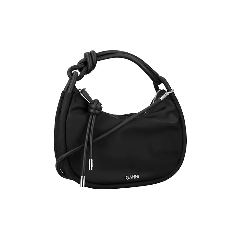 GANNI Knot Logo Plaque Zip-Up Tote Bag-1