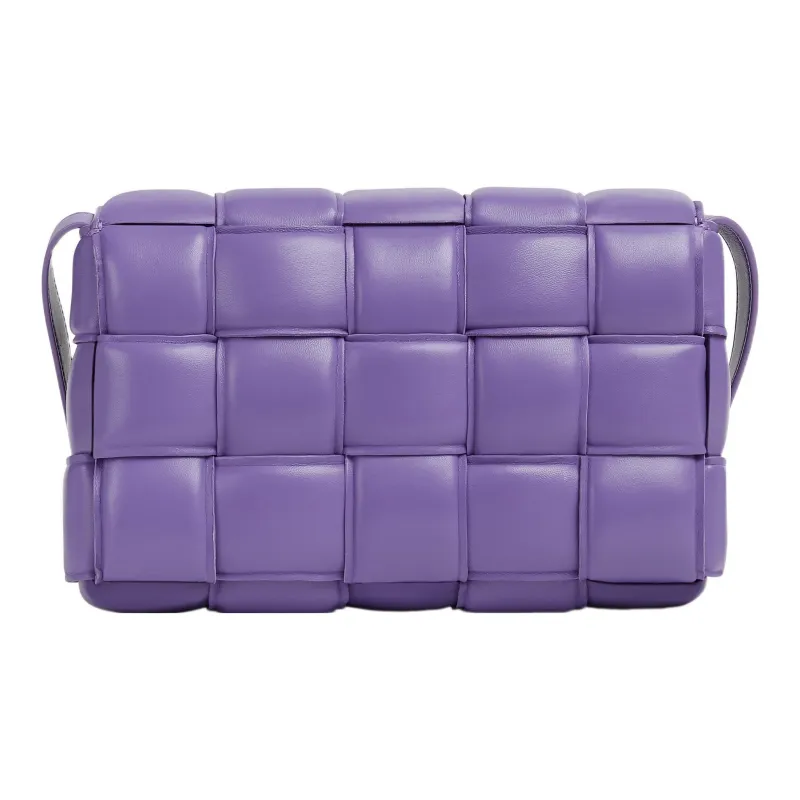 Bottega Veneta Padded Intreccio Cassette Crossbody Bag Purple-2