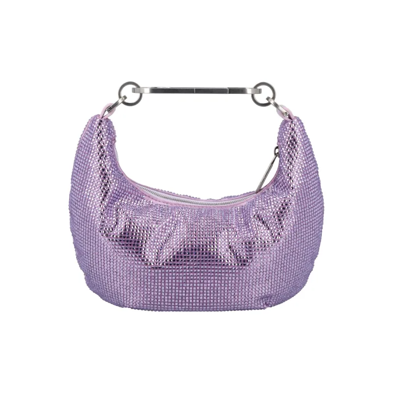 OFF WHITE Paperclip Embellished Shoulder Bag Lilac Purple-0
