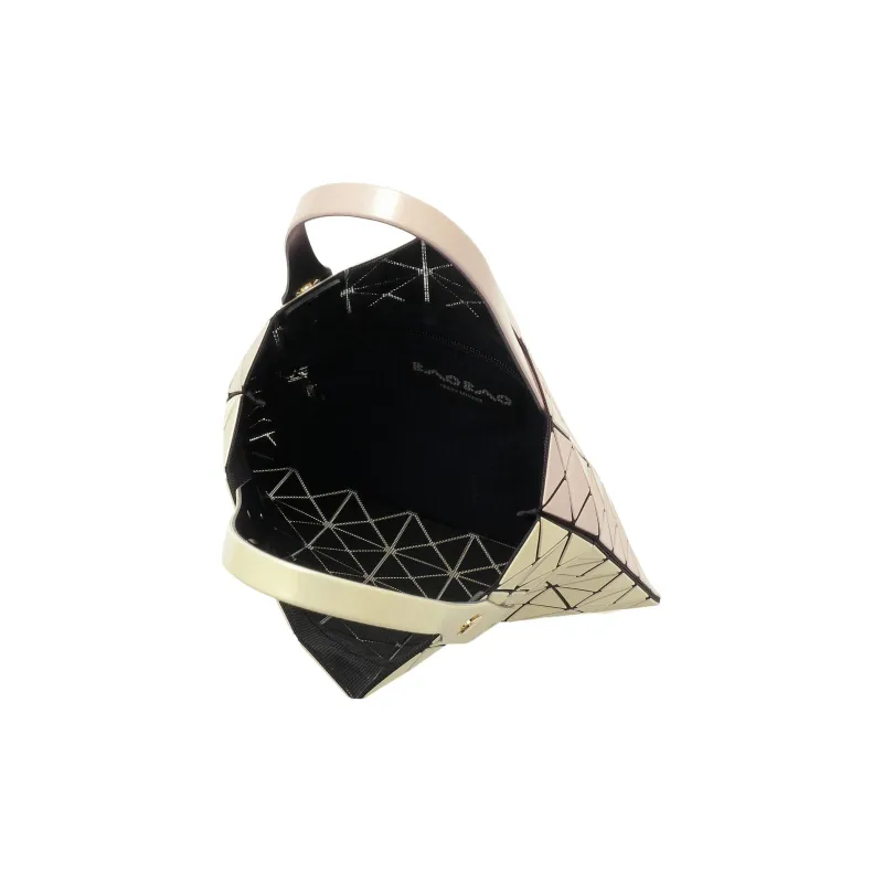 ISSEY MIYAKE Prism Artificial Leather Tote Bag, Shopping Bag, Handbag, Shoulder Bag Small Size Unisex Cream Yellow-3