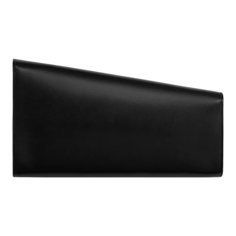 CELINE Cow Leather Clutch Women's Black-2