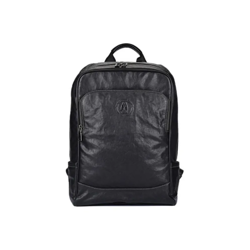 Hush Puppies Vegetable Tanned Top Grain Cow Leather Backpack Tubas Men's Black-0