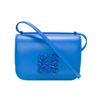 LOEWE Goya Cow Leather Small Square Bag Shoulder Bag Crossbody Bag Small Size Women's Blue