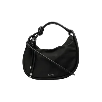 GANNI Knot Logo Plaque Zip-Up Tote Bag