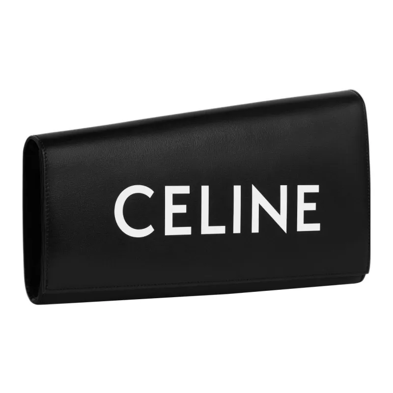 CELINE Cow Leather Clutch Women's Black-1