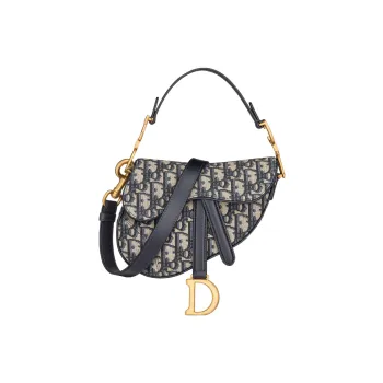 DIOR Saddle Fabric Saddle Bag, Shoulder Bag, Crossbody Bag, Handbag Mini Women's Blue
