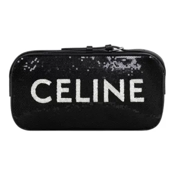 CELINE Triomphe Sheepskin Camera Bags Crossbody Bag Shoulder Bag Women's Black