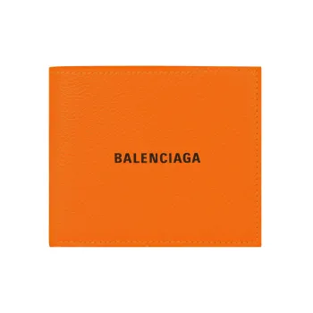 Balenciaga Cash Square Grained Calfskin Wallet Regular Men's Orange