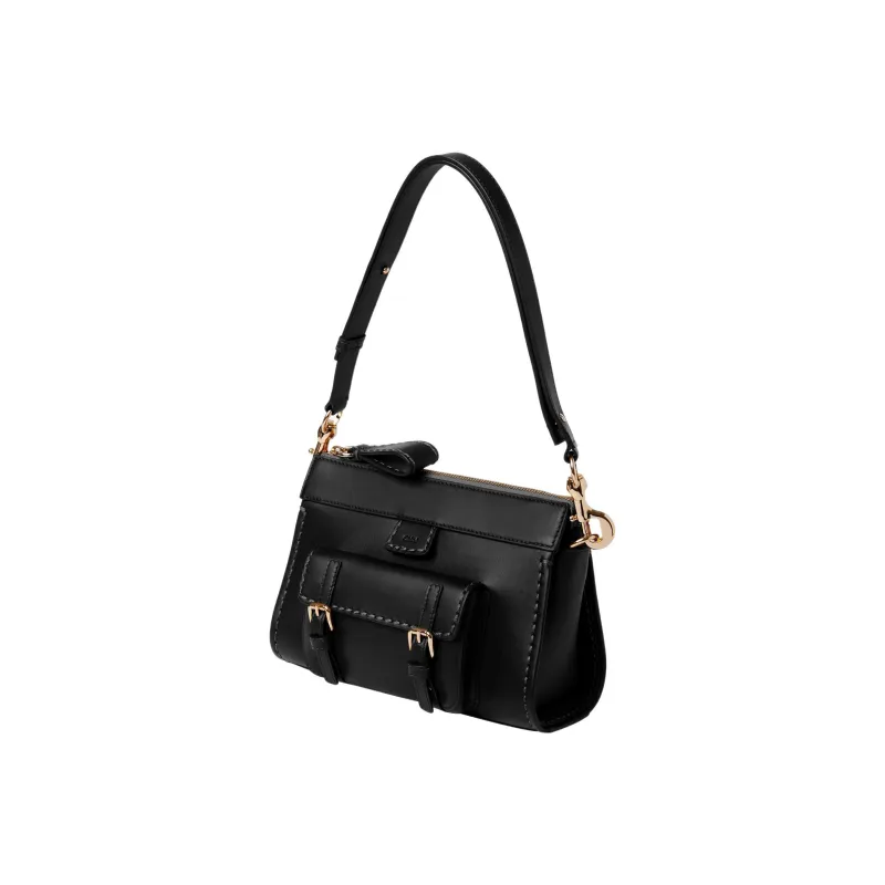 Chloe Edith Shiny Calfskin Portable Crossbody Bag Shoulder Bag Women's Black-2