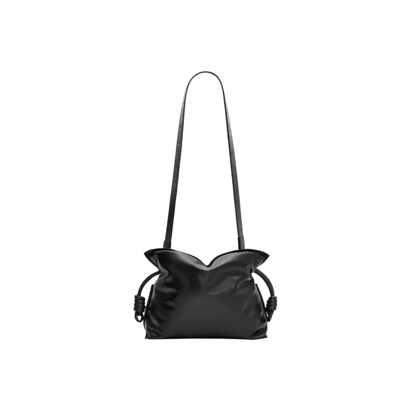 LOEWE Puffer Flamenco Clutch In Shiny Nappa Lambskin Black-3