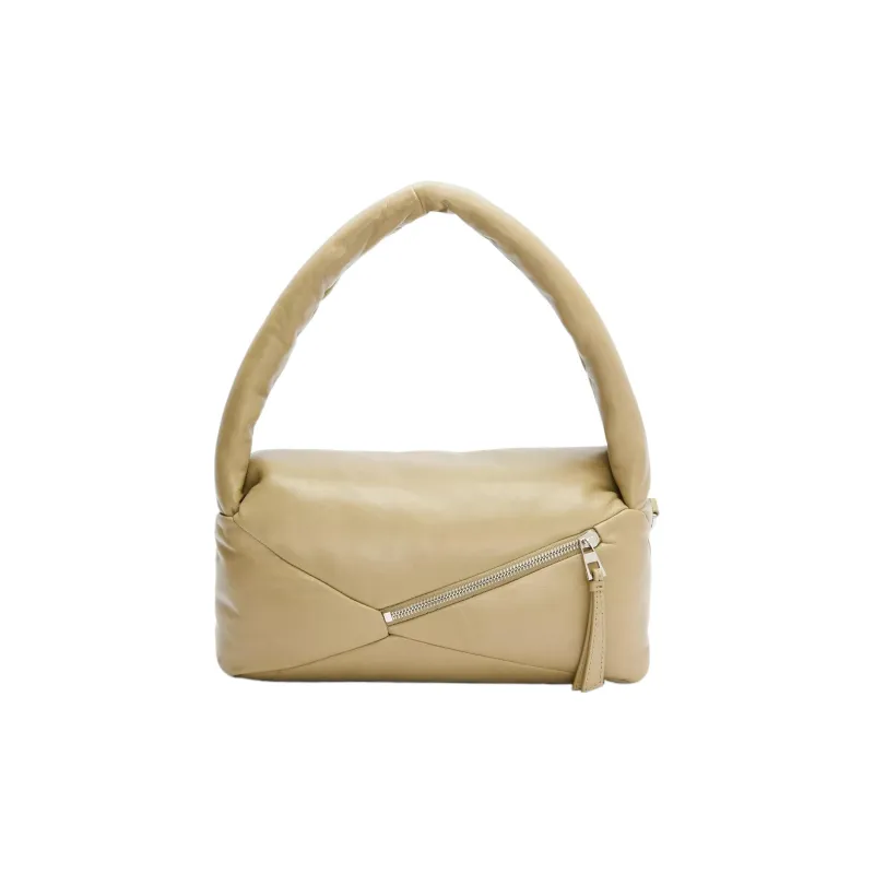 LOEWE Puffer Puzzle Hobo Bag Clay Green-1