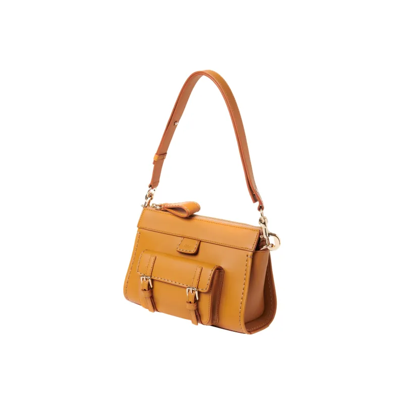 Chloe Edith Shiny Calfskin Portable Crossbody Bag, Shoulder Bag Women's Brown-2