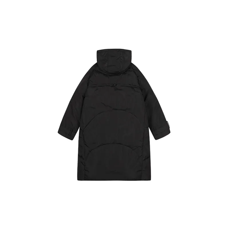 MOPB Solid Color Hooded Loose Fit Thickened Mid Length Puffer Jacket Women's-1