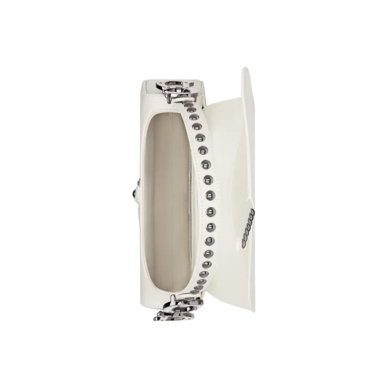 DIOR Sheepskin Embroidery Saddle Bag Crossbody Handbag Shoulder Bag Women's Milk White-4