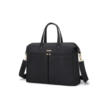 GOLF Oxford Fabric/Synthetic Leather Laptop Bag Large Size Unisex Pink Leather/Elegant Black