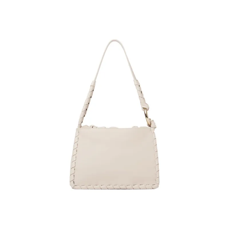 Chloe Mate Smooth Calfskin With Nappa Lambskin Handbag, Shoulder Bag Women's White-3