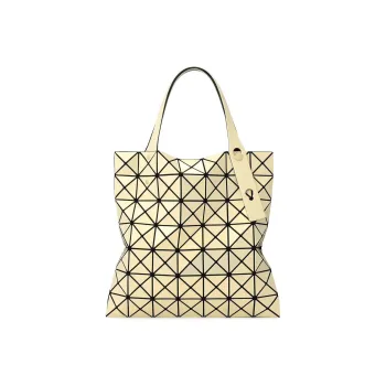 ISSEY MIYAKE Prism Artificial Leather Tote Bag, Shopping Bag, Handbag, Shoulder Bag Small Size Unisex Cream Yellow