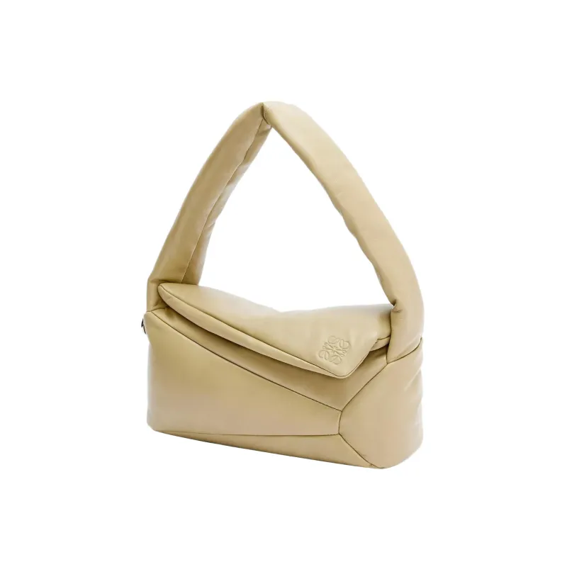 LOEWE Puffer Puzzle Hobo Bag Clay Green-2