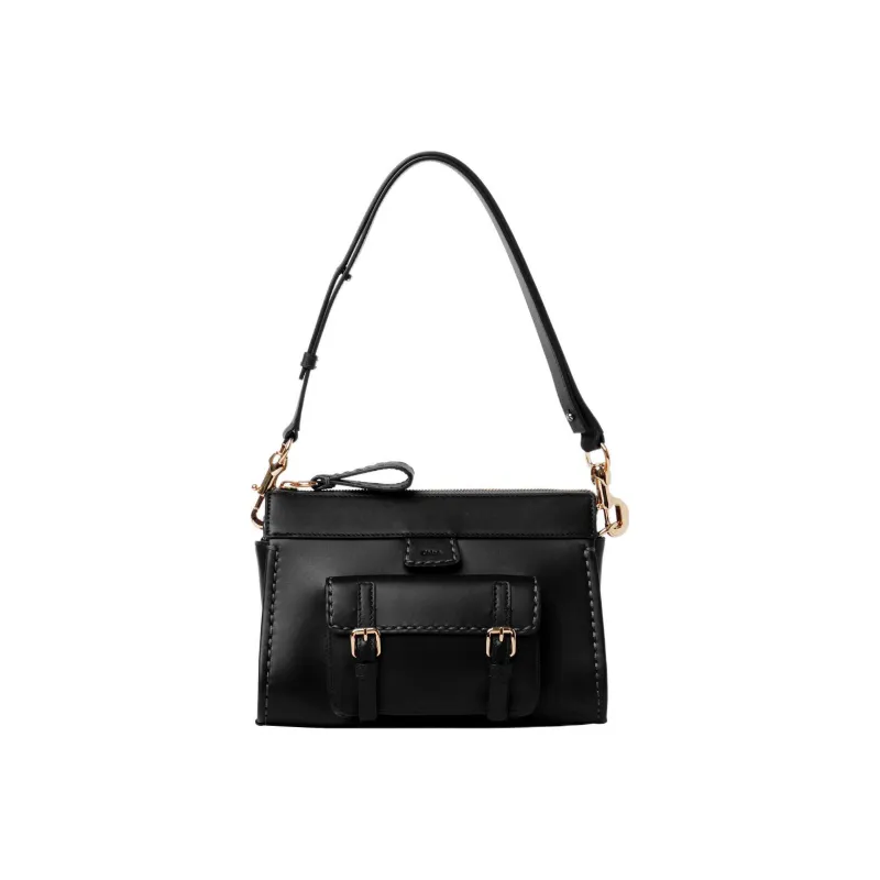 Chloe Edith Shiny Calfskin Portable Crossbody Bag Shoulder Bag Women's Black-0