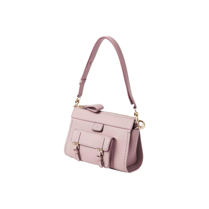 Chloe Edith Shiny Calfskin Portable Crossbody Bag, Shoulder Bag Women's Pink-2
