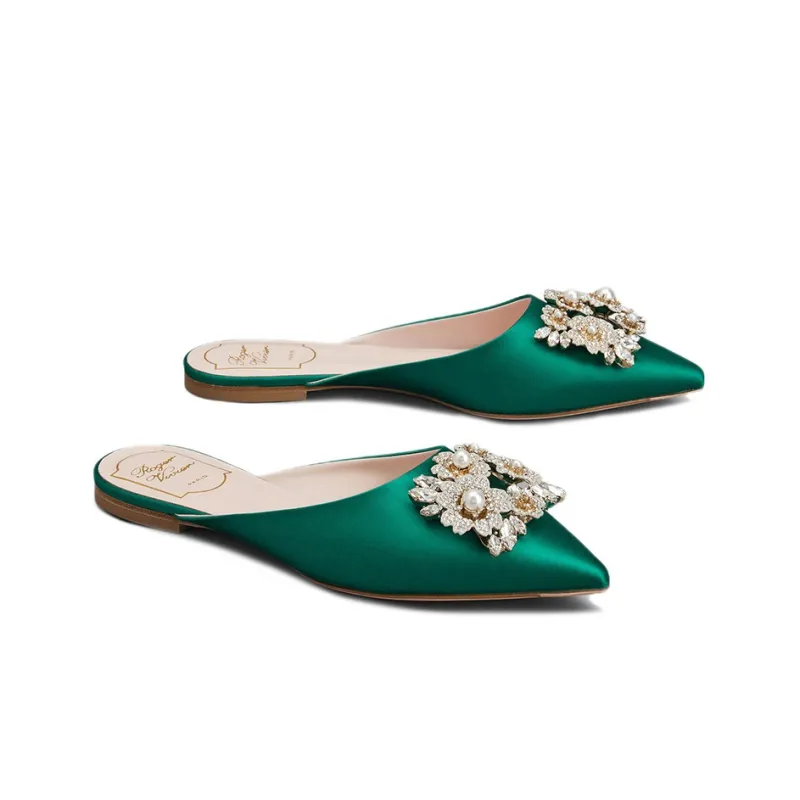 Roger Vivier Closed Toe Slippers Women's Green-2