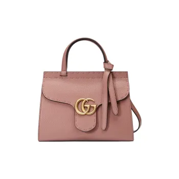 GUCCI GG Marmont Leather Shoulder Bag Crossbody Bag Handbag Mini Women's Rose Pink