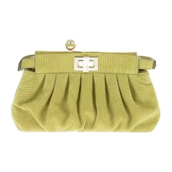 FENDI Suede Suede Shoulder Bag Crossbody Bag Mini Women's Green
